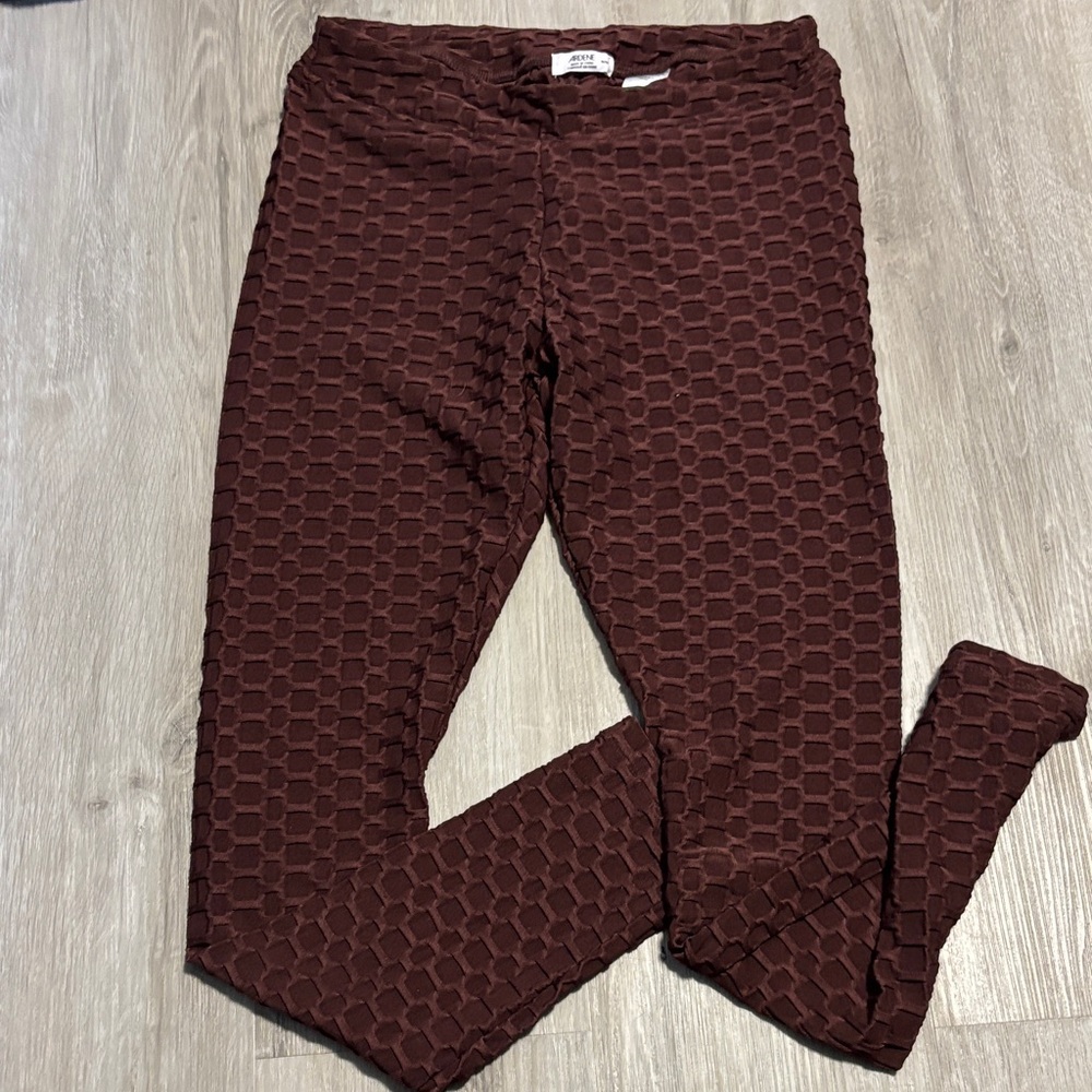 Ardene Textured Brown Leggings